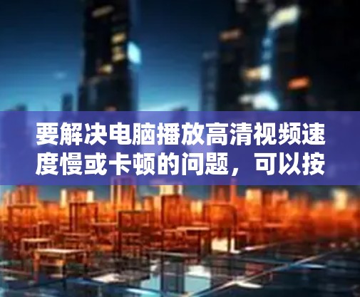 要解决电脑播放高清视频速度慢或卡顿的问题,可以按照以下步骤进行检查和优化 要解决电脑播放高清视频速度慢或卡顿的问题,可以按照以下步骤进行检查和优化