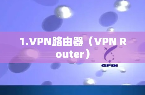 1.VPN路由器(VPN Router) 1.VPN路由器(VPN Router)