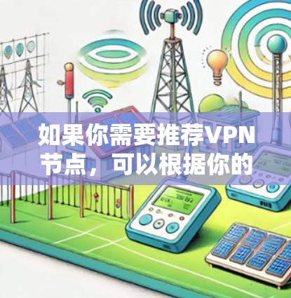 如果你需要推荐VPN节点,可以根据你的具体需求和使用场景来选择。以下是一些常见的VPN节点推荐因素和示例 如果你需要推荐VPN节点,可以根据你的具体需求和使用场景来选择。以下是一些常见的VPN节点推荐因素和示例