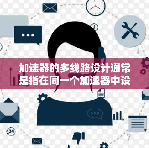 加速器的多线路设计通常是指在同一个加速器中设计多个并行的路径或线路，以实现对粒子的高效加速和导向。这种设计可以提高整体的粒子束强度，或者在某些特定场景下实现更高的粒子能量提升