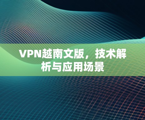 VPN越南文版,技术解析与应用场景 VPN越南文版,技术解析与应用场景