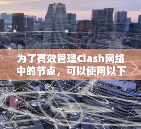 为了有效管理Clash网络中的节点，可以使用以下步骤和工具进行筛选