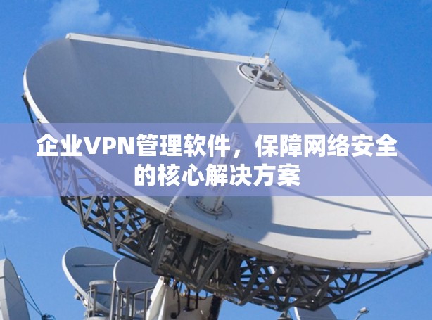 企业VPN管理软件，保障网络安全的核心解决方案