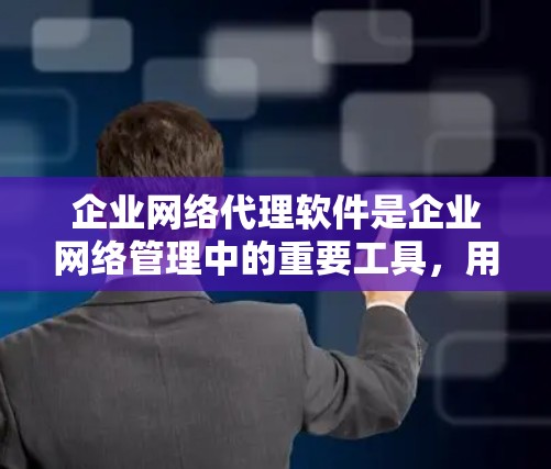 企业网络代理软件是企业网络管理中的重要工具,用于优化网络性能和保障安全。以下是对企业网络代理软件的详细分析